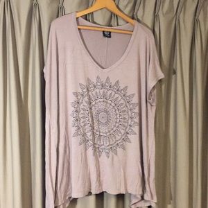 Bobeau oversized taupe top size 2x